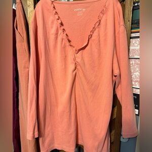 Orvis Women's Peach Long Sleeve Top